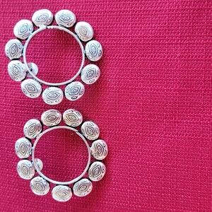 India Boutique Silver Patterned Earrings